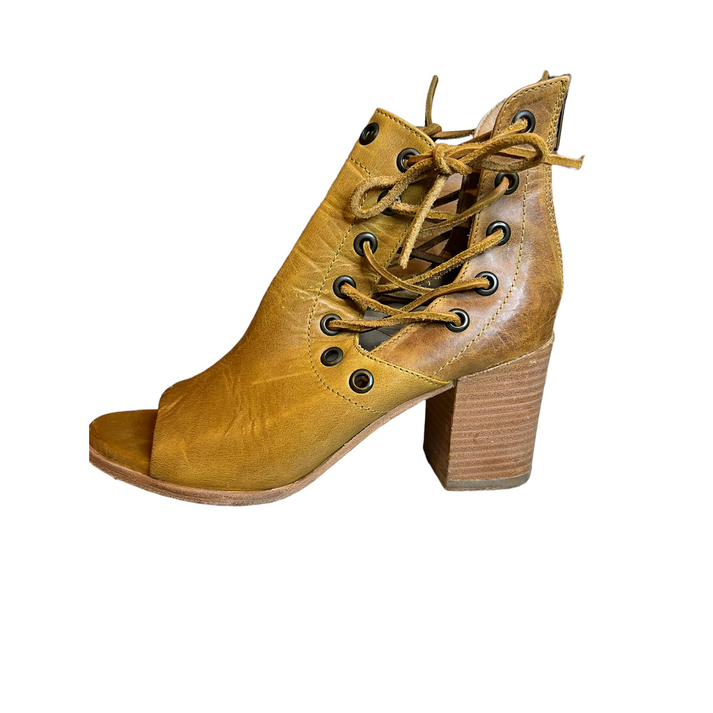 Anthropologie Baske California Crafted Leather, Open Toe Heels, Size 10